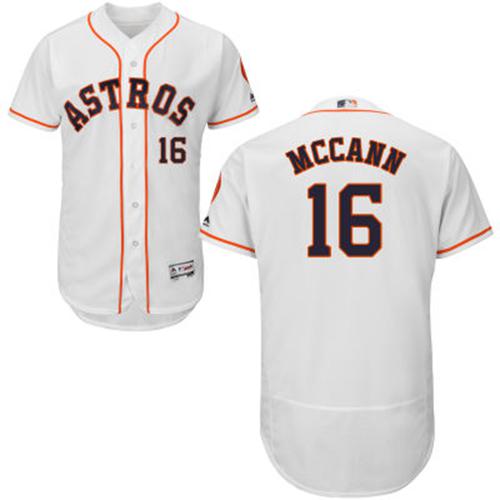 Astros #16 Brian McCann White Flexbase Authentic Collection Stitched MLB Jersey